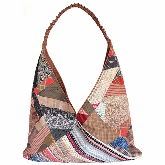 Lindsey Berns Patchwork Jazz Hobo Bag Brand New OOAK - Picture 2 of 3